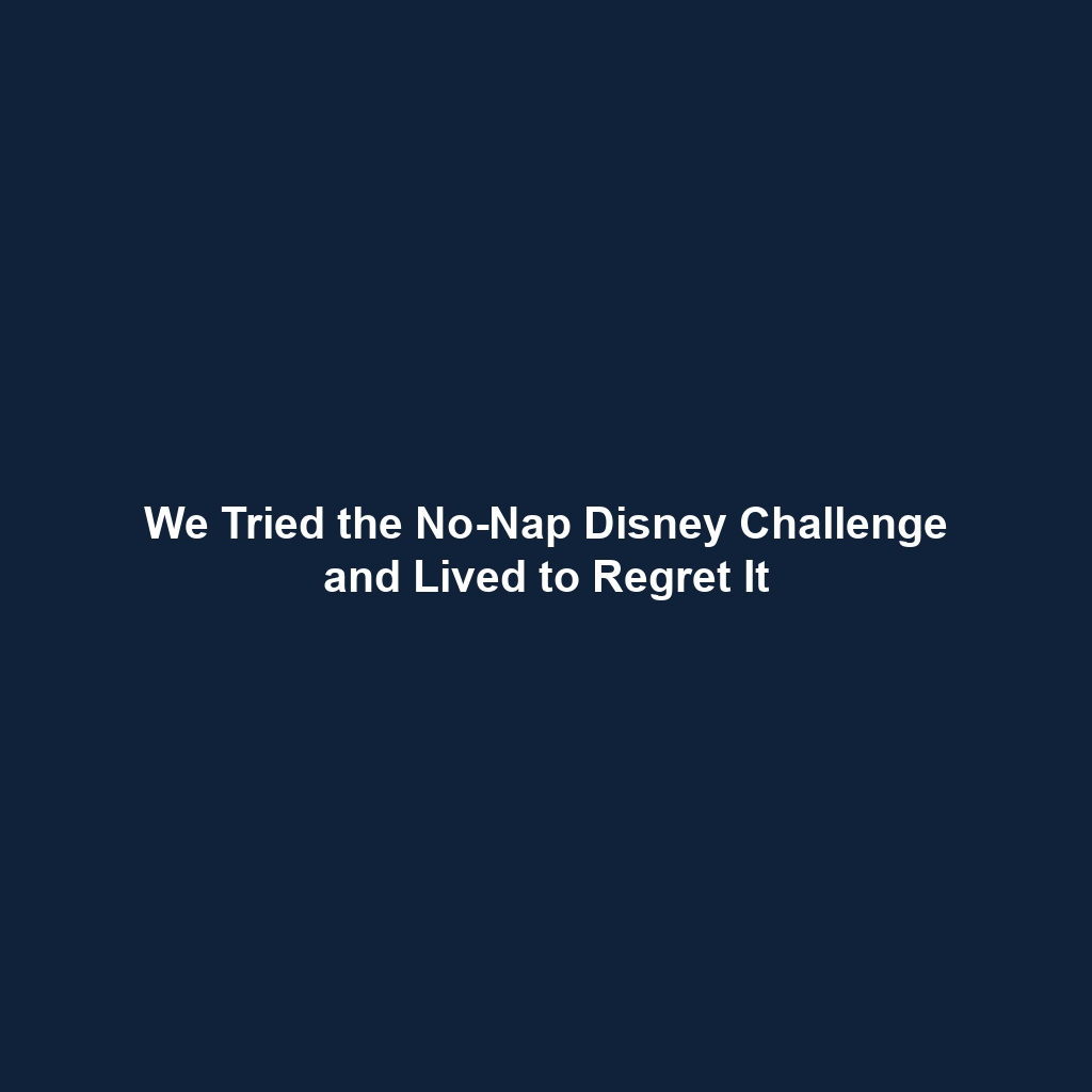We Tried the No-Nap Disney Challenge and Lived to Regret It